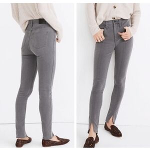 Madewell roadtripper jeans jeggings in Carlin Wash slit-front edition gray